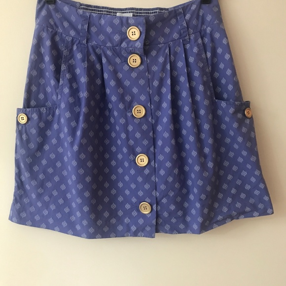 Cooperative High Waist Skirt, Pockets Gold Buttons - Picture 1 of 5